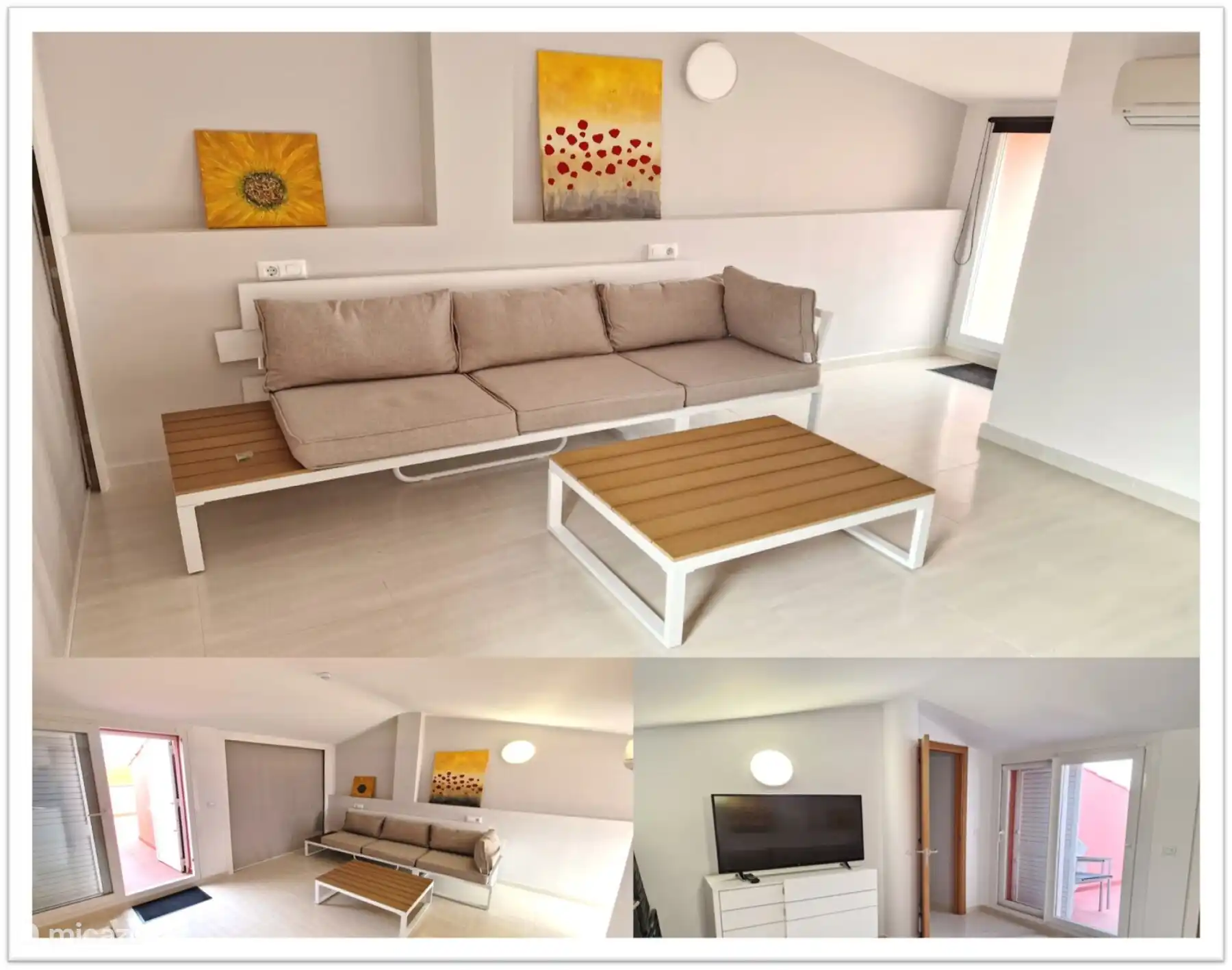 Ahora, este tercer dormitorio está amueblado como una zona de estar adicional en invierno, pero. Es una habitación completa con baño privado 