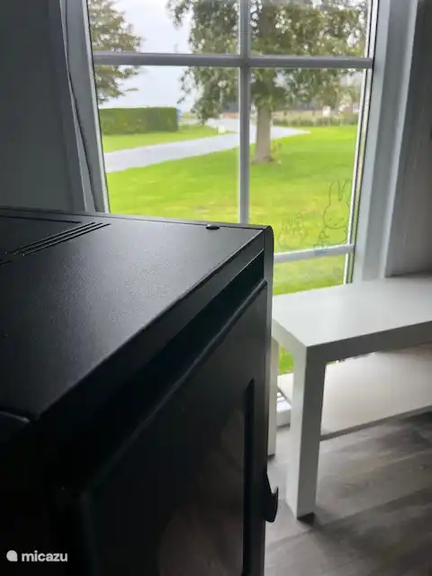 Pellet stove and beautiful view