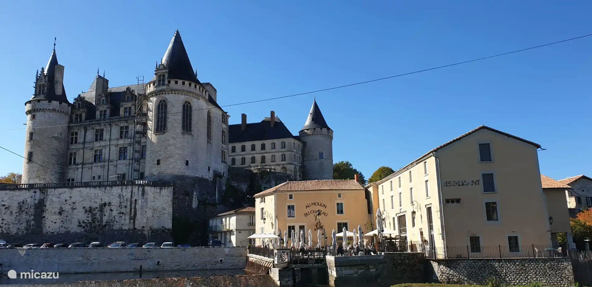 Chateau La Rochefoucauld with the restaurant De Moulin which I highly recommend for a delicious dinner.