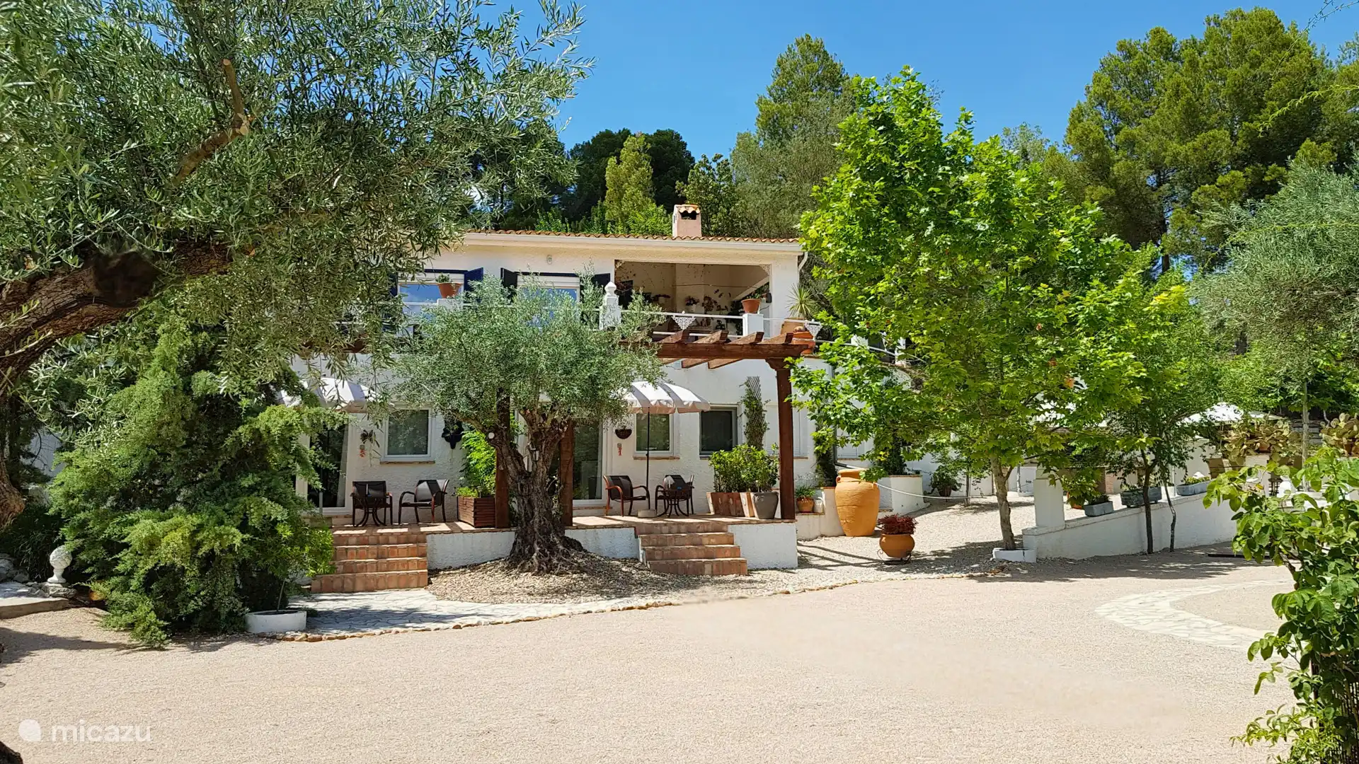 The studios in the basement located in the garden with swimming pool.