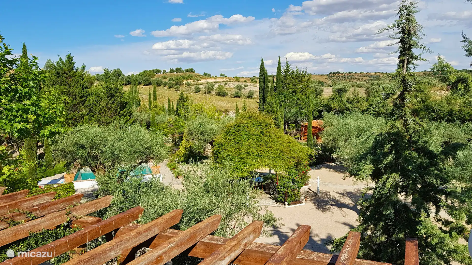 View from the terrace of the main house. 