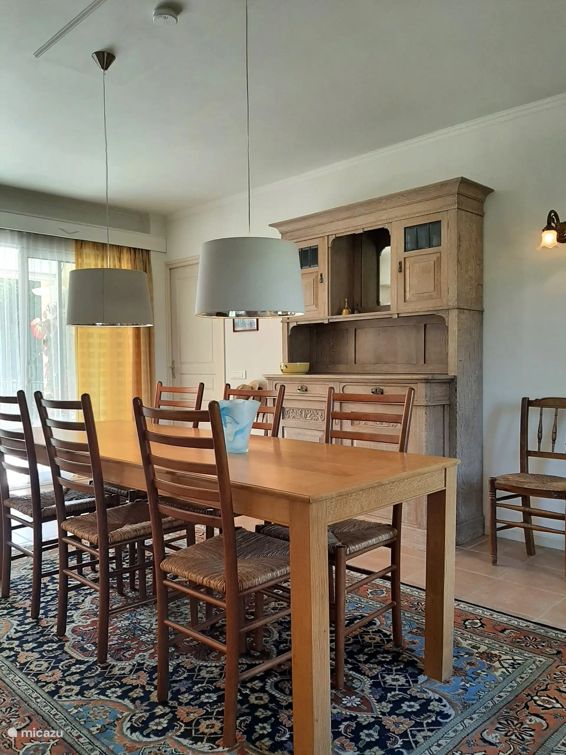 Dining room adjacent to covered terrace.