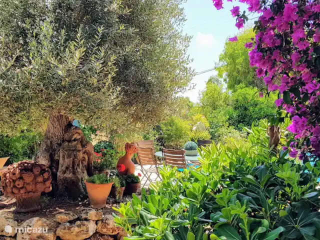 Comprar una villa en España, Costa Blanca, Alfáz del Pi - Villa Naranjo Vista a la piscina desde la sala de estar del patio