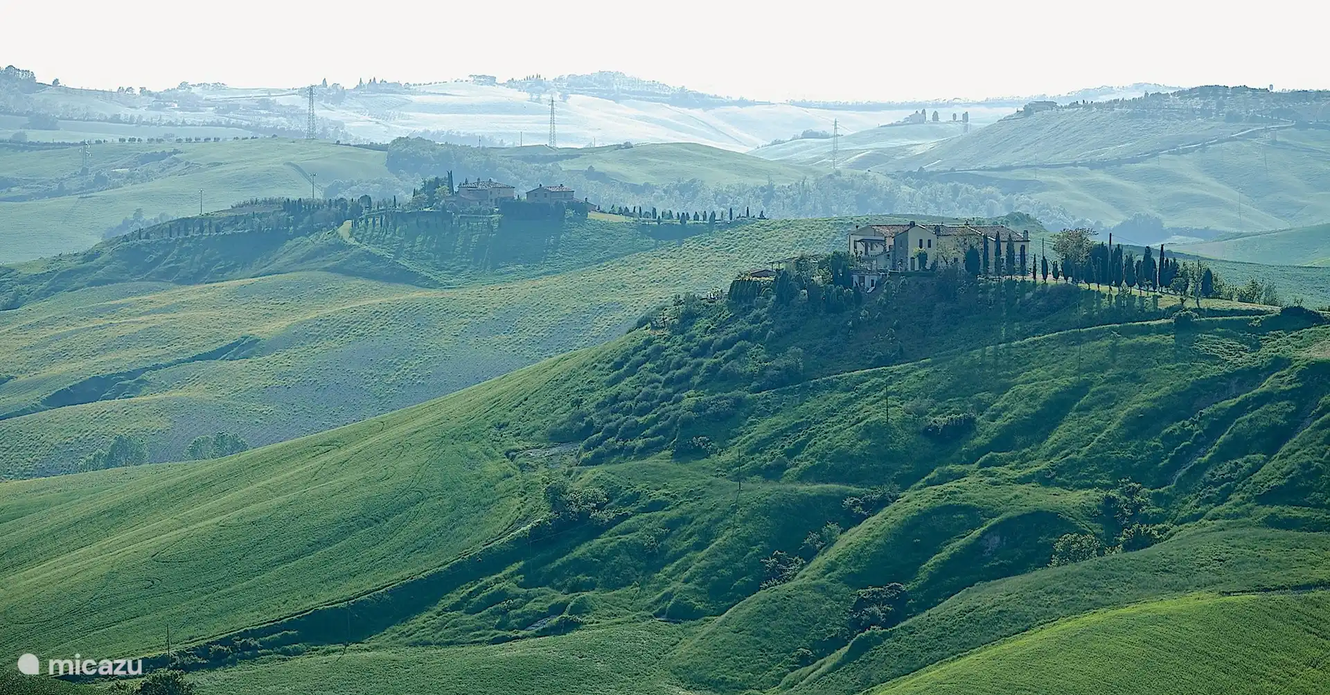 the landscape in the adjacent valley