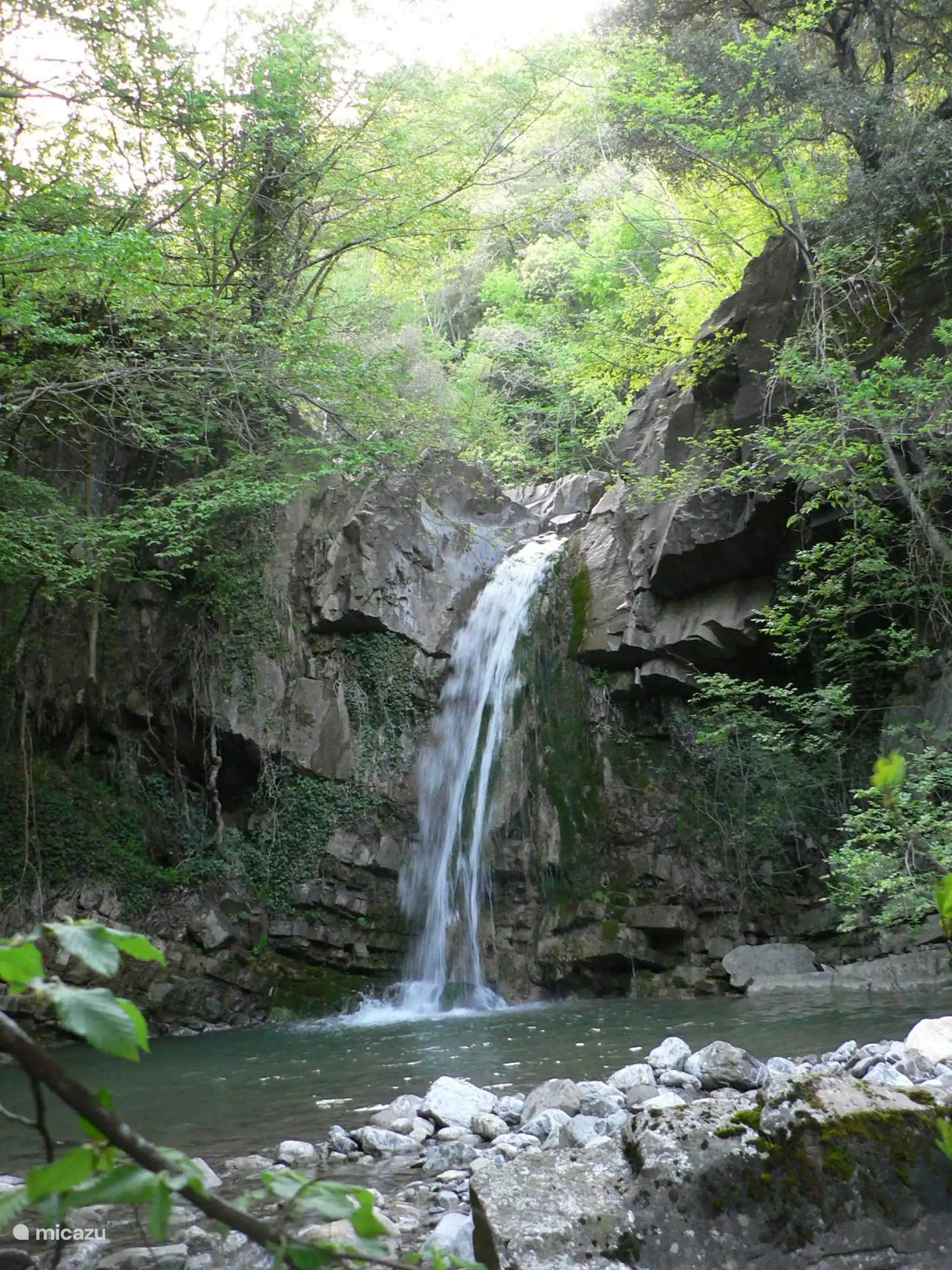 The waterfall in the river