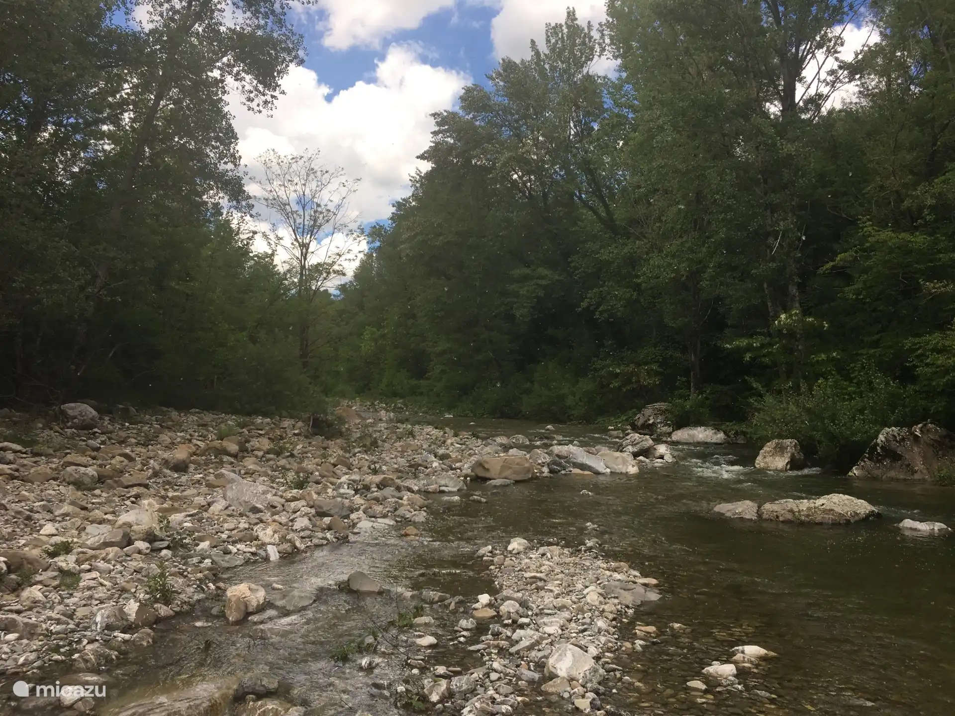 the river, 150 meters from the house