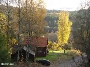 Sehr schone Farben im Herbst.
Ferienhaus von dem Hügel hinter dem Haus gesehen