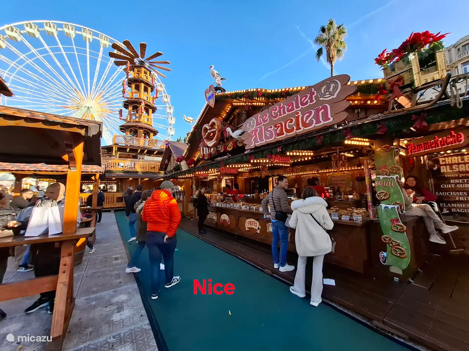 Nice, Kerstmarkt 3 januari. Heerlijk zonnig.