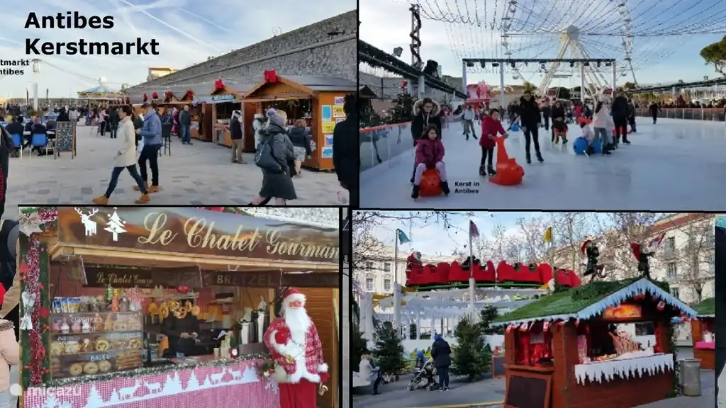 Gezellige Kerstmarkt in Antibes. Bij 15* en zon toch lekkerder dan bij grijze lucht en regen in Nederland