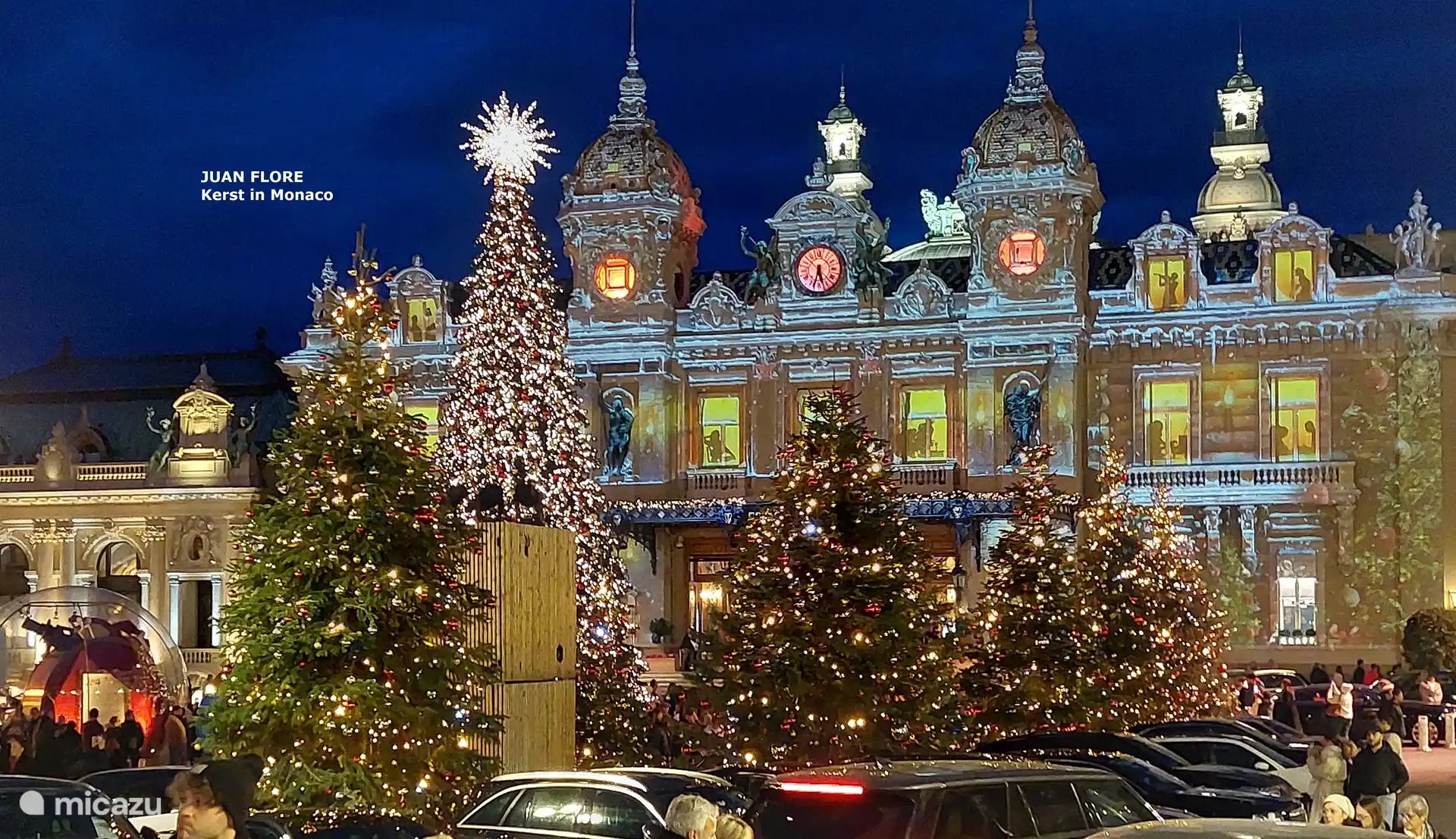 Vanuit Juan Flore rijdt u snel naar Monaco (auto, bus of trein)  voor de prachtige en gezellige Kerstmarkt daar.