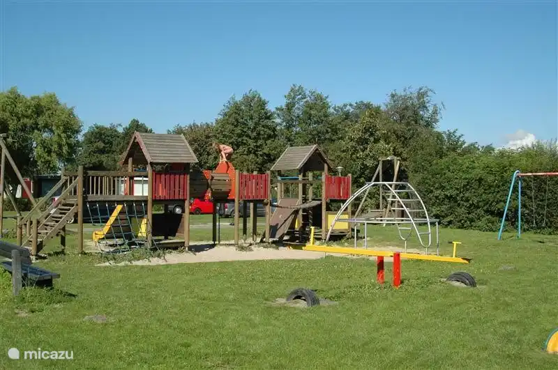 Many facilities are available in the playground in the park.