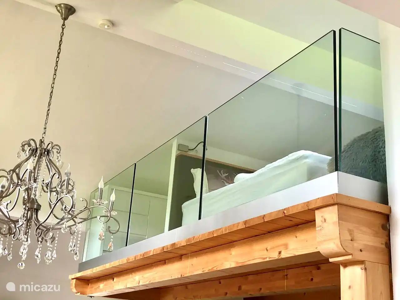 Master bed on mezzanine, luxury box spring beds