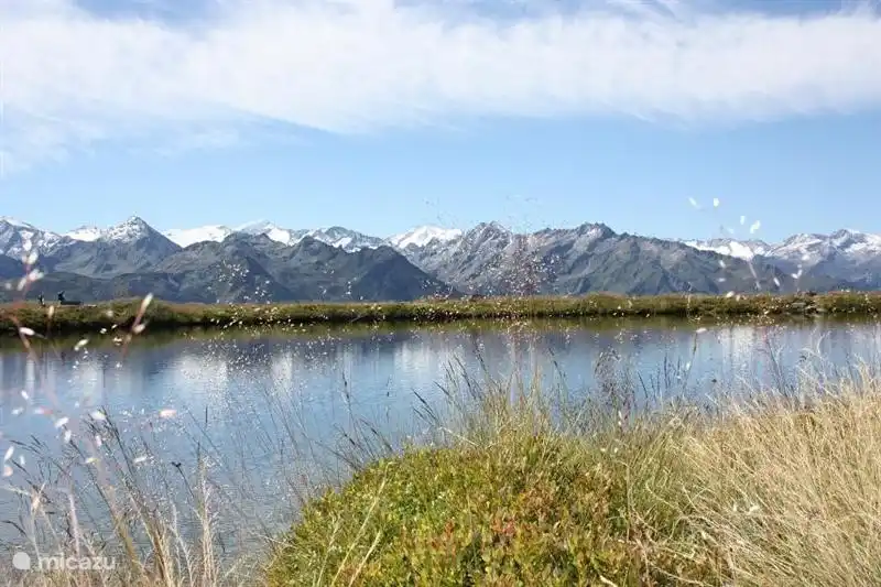 Above the lake at the mountain station of the adjacent gondola.
Kitzbühel Alps.