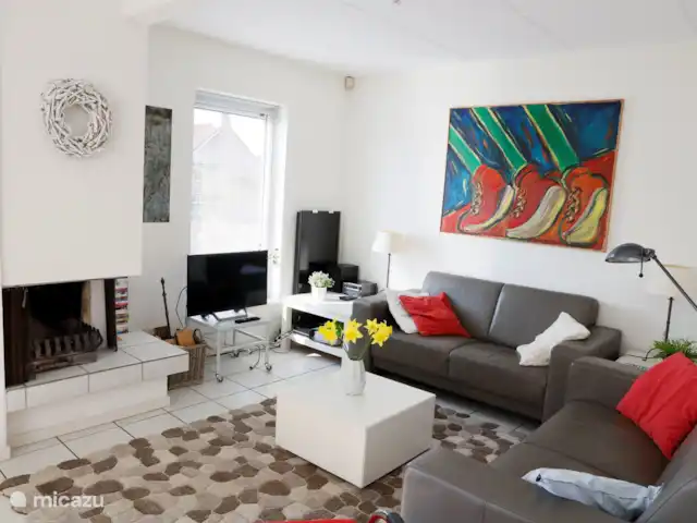 Maison de vacances Markant | Pays-Bas, Frise, Balk - maison de vacances Le salon joliment meublé et lumineux est un bon endroit. Vous pouvez vous détendre sur le mobilier bien ajusté et vous avez la cheminée et la télévision à plat à proximité et bien sûr votre compagnie confortable !