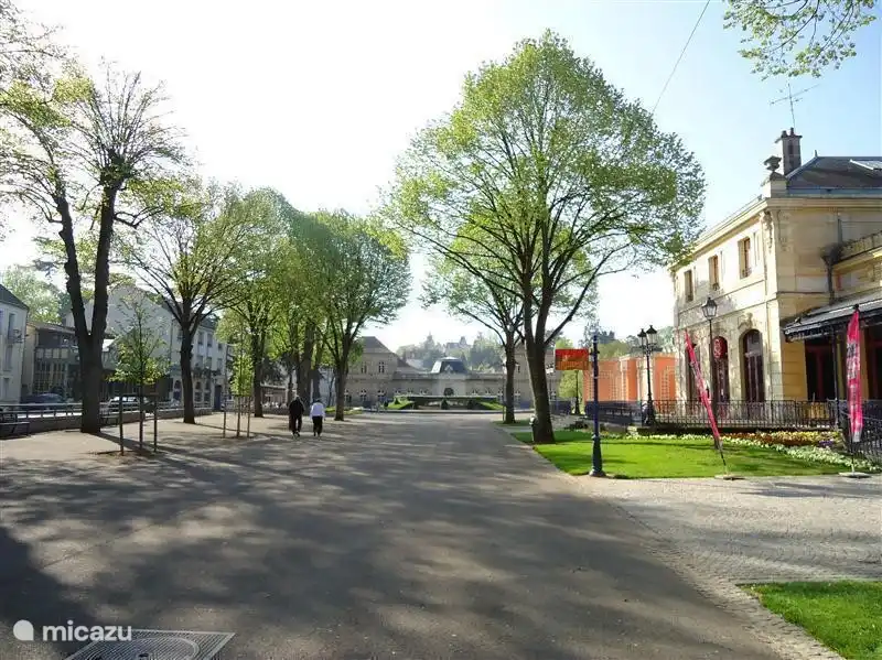 village store with outdoor cafes and the theater and casino etc.