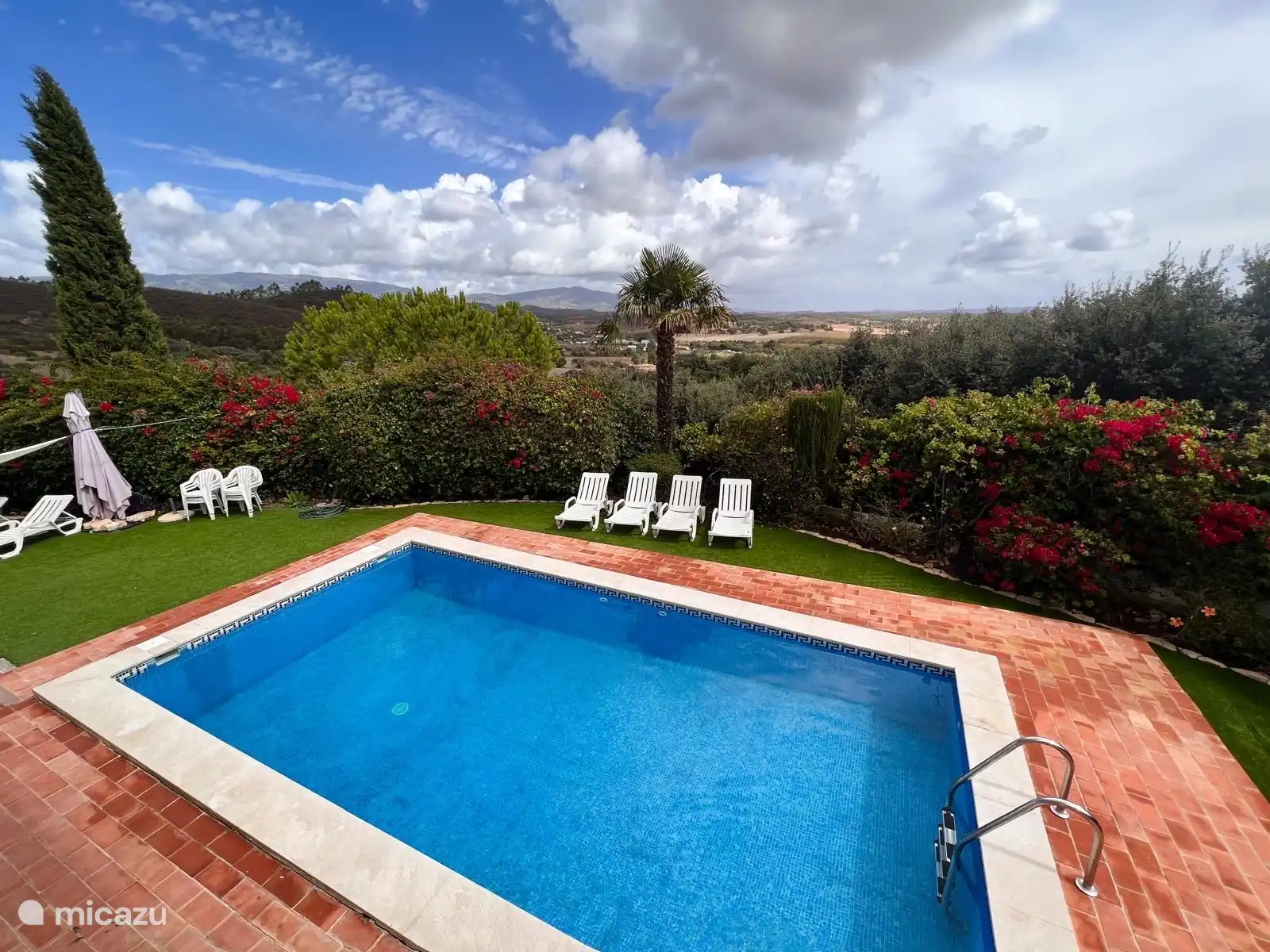 Pool side Villa with great views.