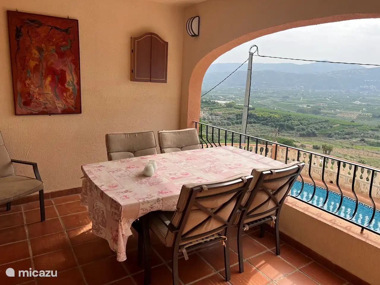 terrace/porch with stunning views over the valley