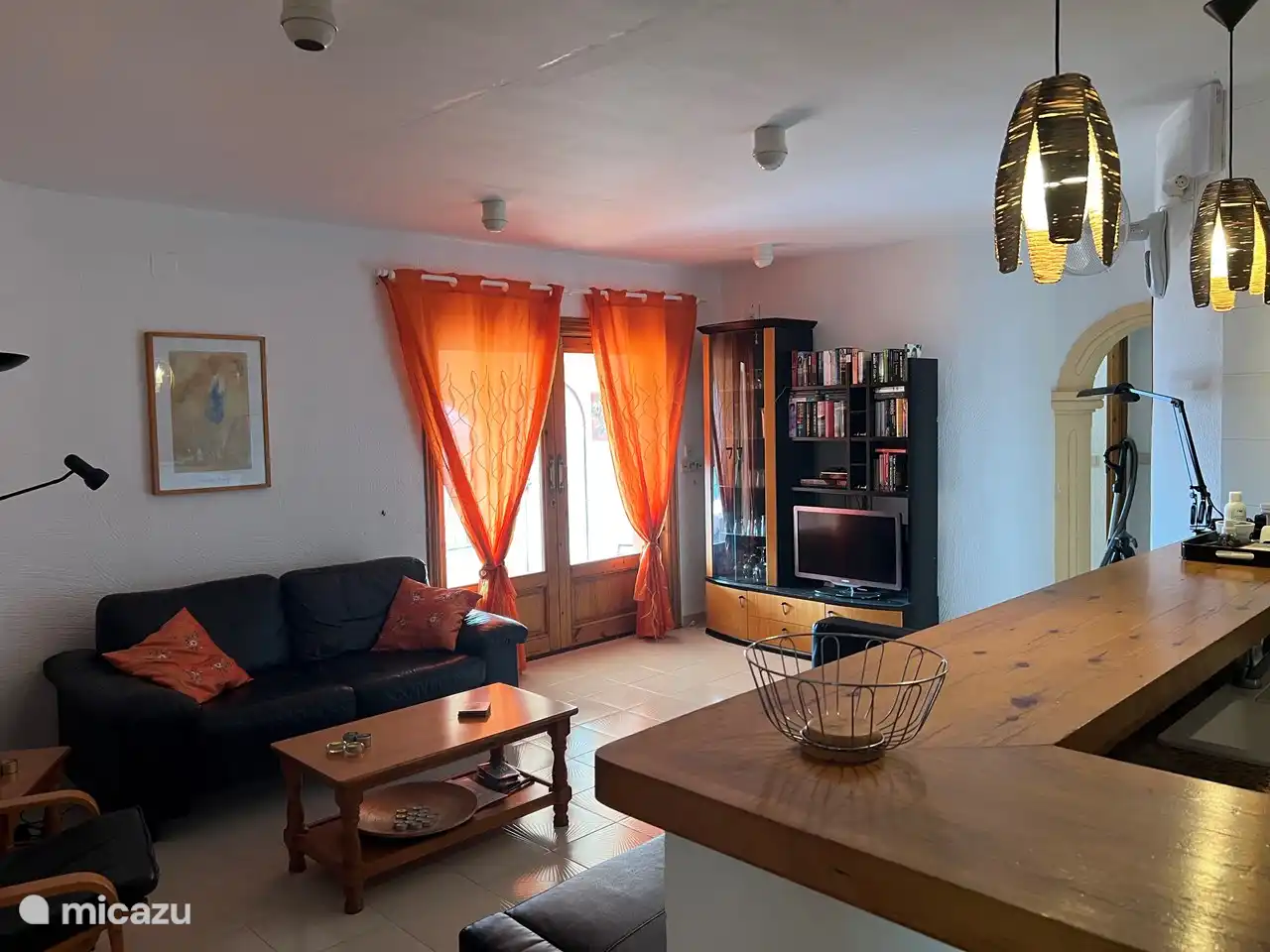 Living room with open kitchen
