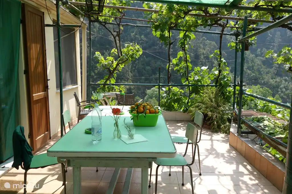 Die Hauptterrasse neben der Küche und Wohnzimmer