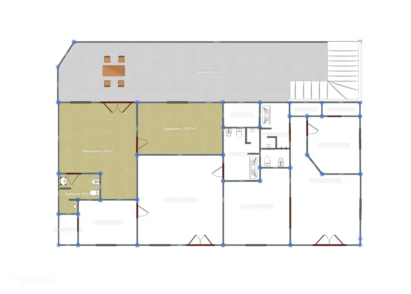 Plano apartamento Cervo con terraza