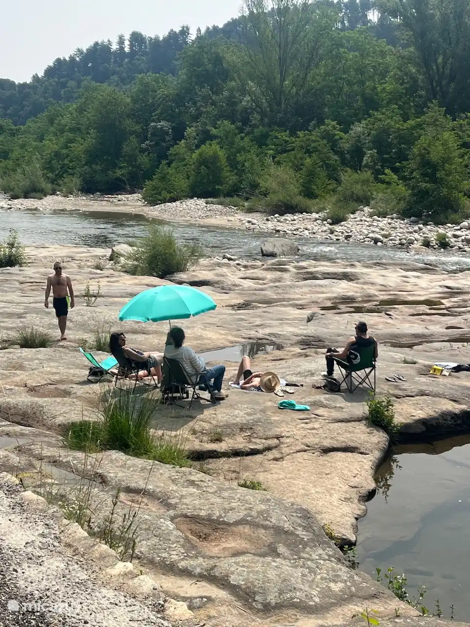 Baigner dans la rivière La Beaume près de Joyeuse.