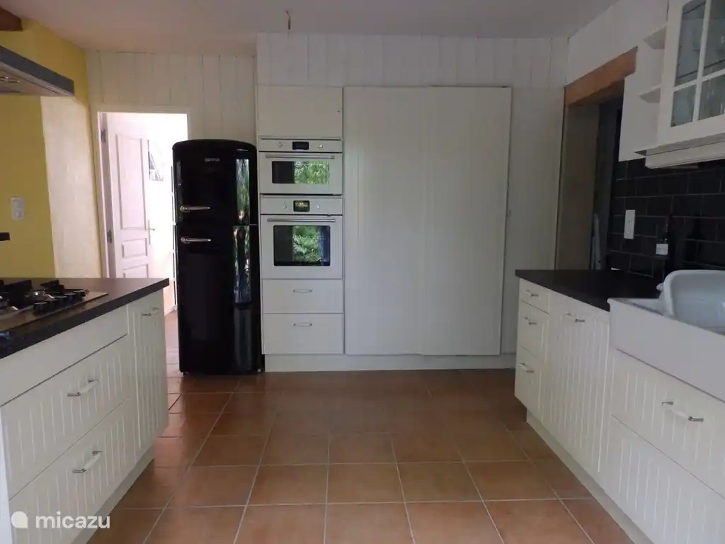 Koelkast, microgolfoven, oven en voorraadkast