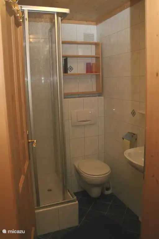 Badezimmer 2, neben der Sauna. Mit Dusche und WC.