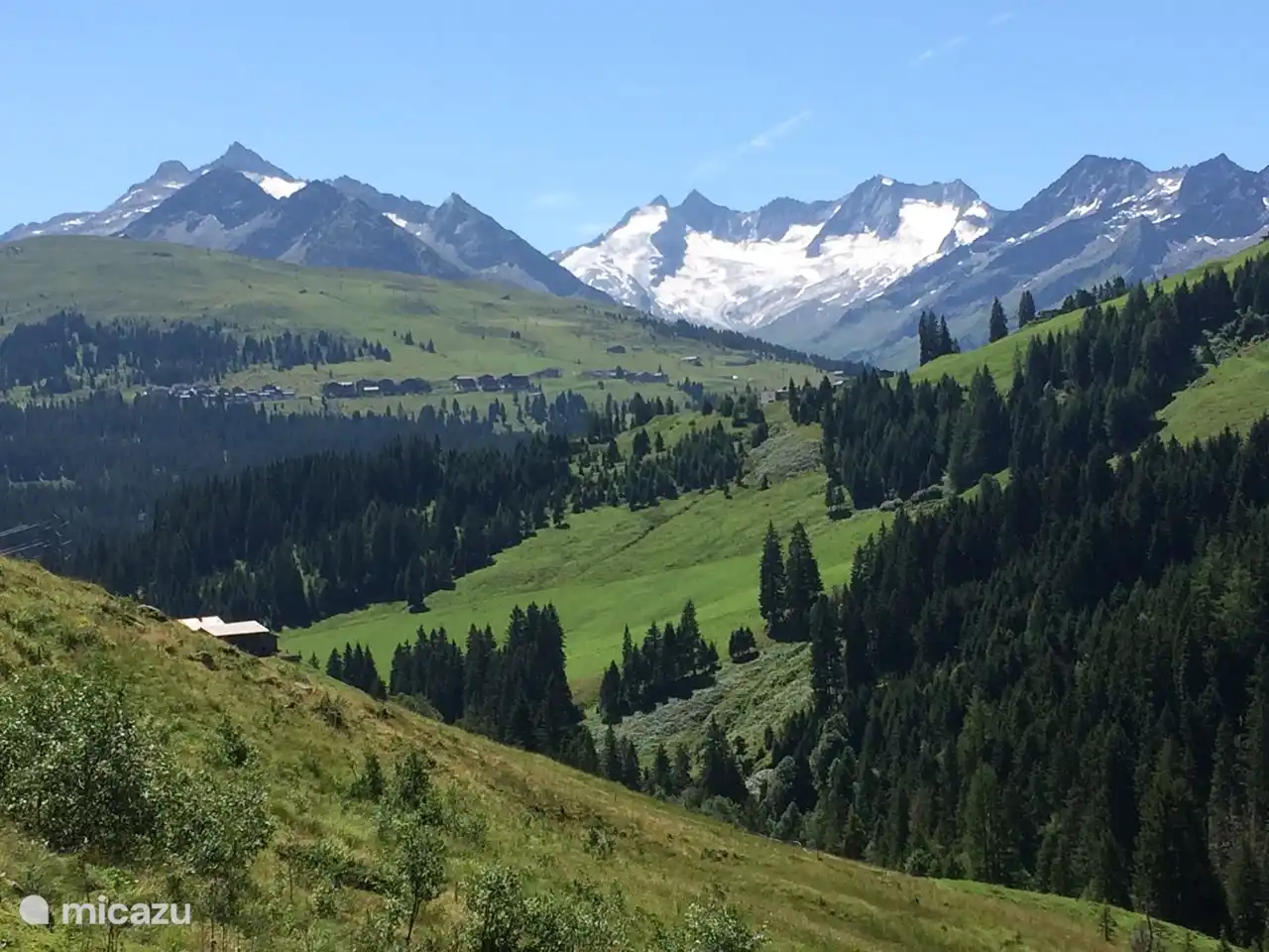 Uitzicht op skigebied Hochkrimml/Gerlosplatte