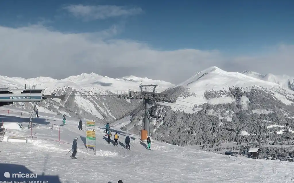 Hochkrimml, boven aan de stoeltjeslift van de Filzsteinalm