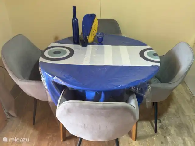 Maison de vacances avec piscine et vue mer | Grèce, Péloponnèse, Iria (Nafplion) - maison de vacances Table de salle à manger ronde avec 4 chaises