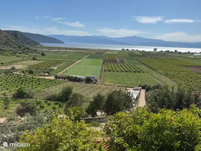 Maison de vacances avec piscine et vue mer | Grèce, Péloponnèse, Iria (Nafplion) - maison de vacances Vue sur la terre, la mer et les montagnes depuis la piscine