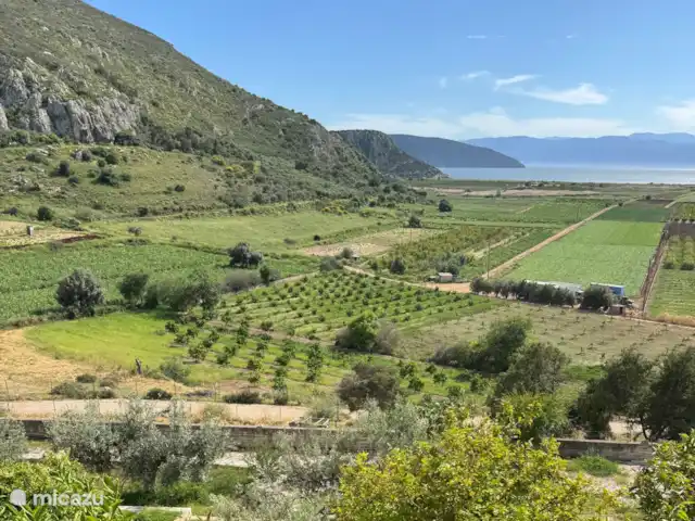 Maison de vacances avec piscine et vue mer | Grèce, Péloponnèse, Iria (Nafplion) - maison de vacances Vue sur la montagne sur le côté de la maison de vacances depuis la terrasse de la piscine