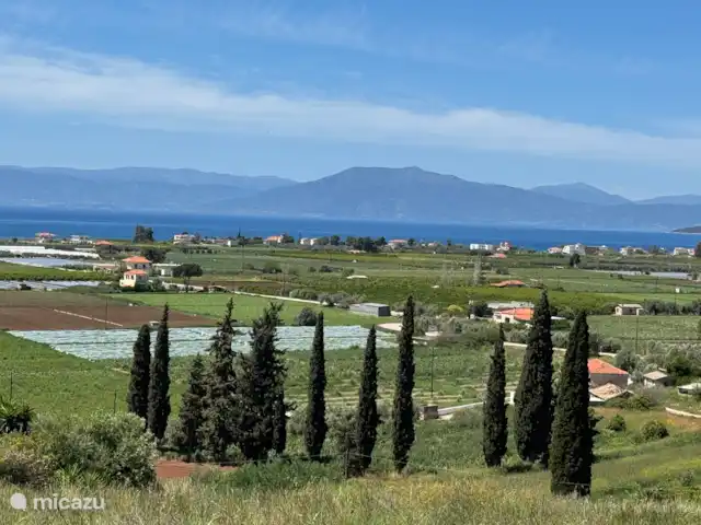 Maison de vacances avec piscine et vue mer | Grèce, Péloponnèse, Iria (Nafplion) - maison de vacances Vue de la route vers la place du village d’Iria