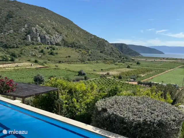 Maison de vacances avec piscine et vue mer | Grèce, Péloponnèse, Iria (Nafplion) - maison de vacances Vue depuis la terrasse latérale de la piscine