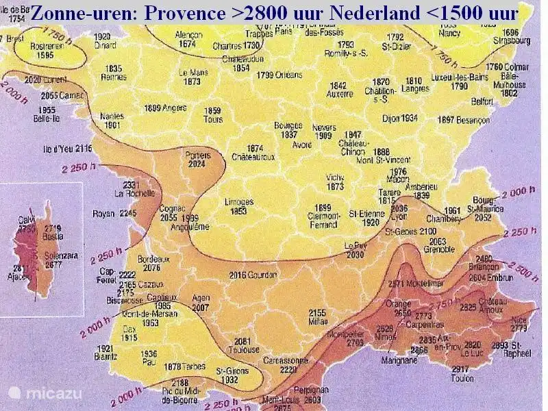 Sonnenschein in der Provence, ca. 2800 Stunden jährlich, Niederlande: ca. 1400 Stunden pro Jahr. Worauf warten wir noch?
