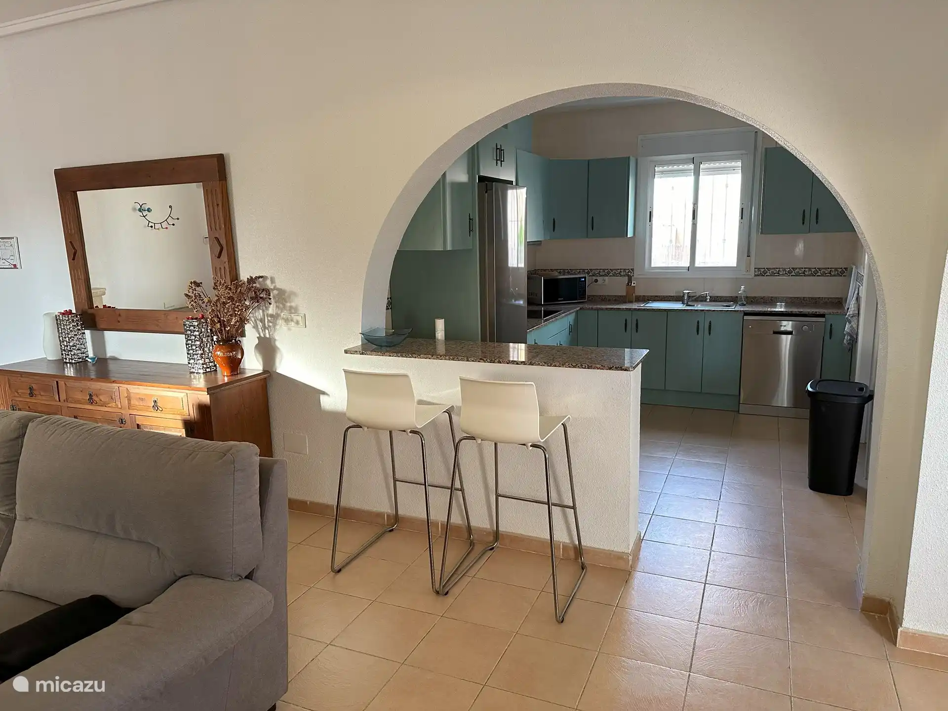 Ein Foto von der Wohnzimmer / Küche.