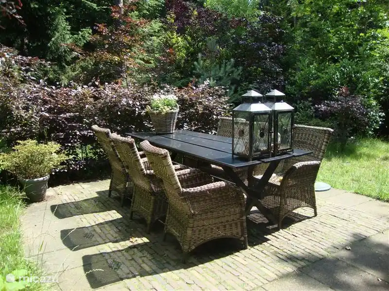 Het terras, goed in de zon gelegen.