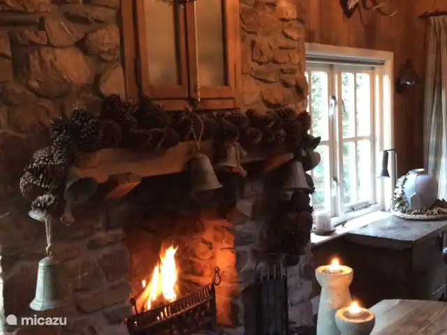 Le pic | Pays-Bas, Gueldre, Emst (Epe) - maison de vacances La cheminée peut être chauffée pendant les mois d'hiver. Très agréable :)