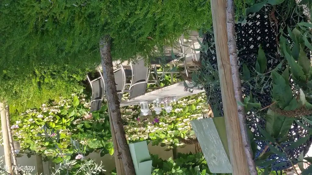 garden table with 6 lovely chairs.