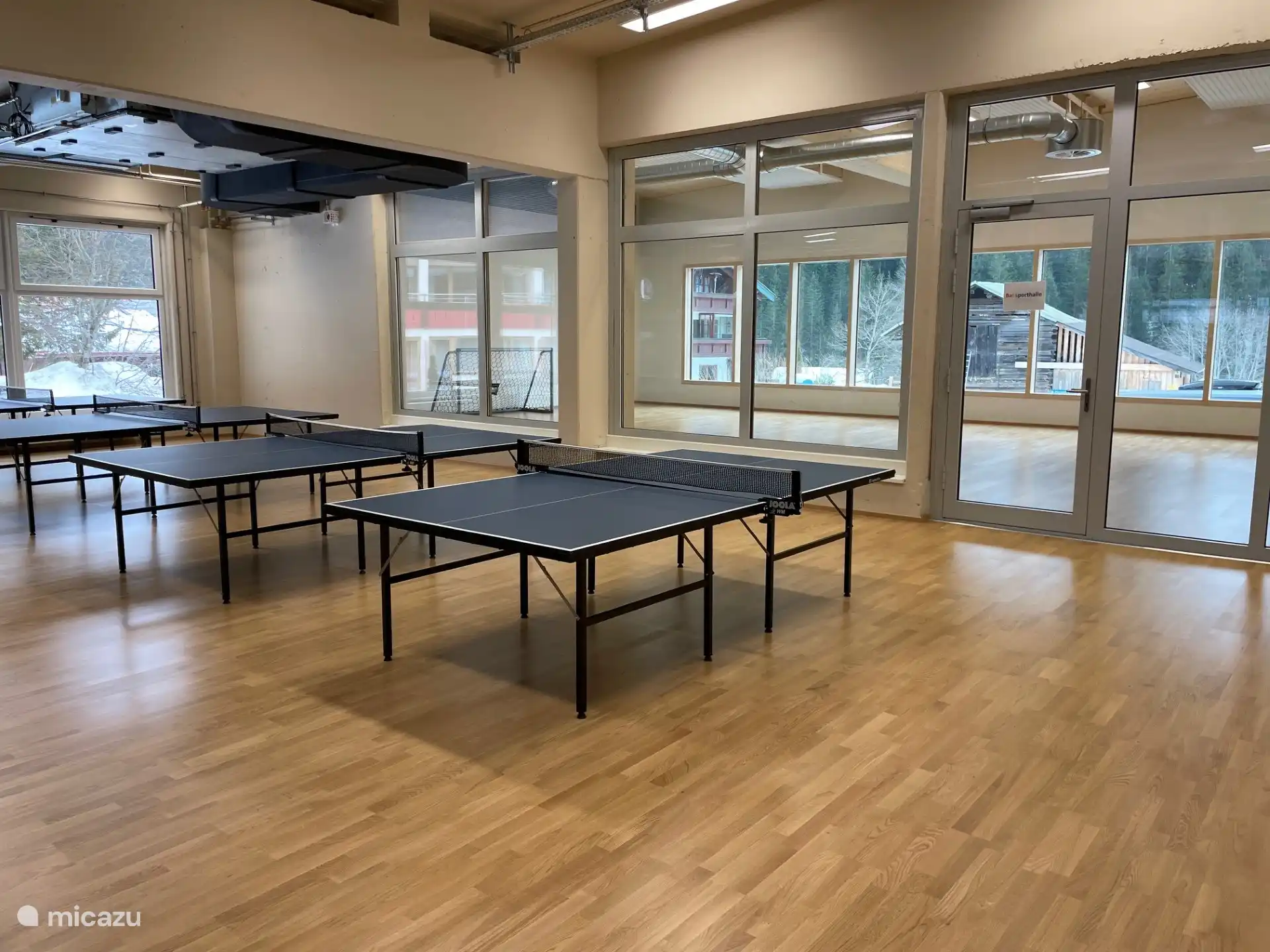 Spielzimmer mit Tischtennis- und Fußballplatz