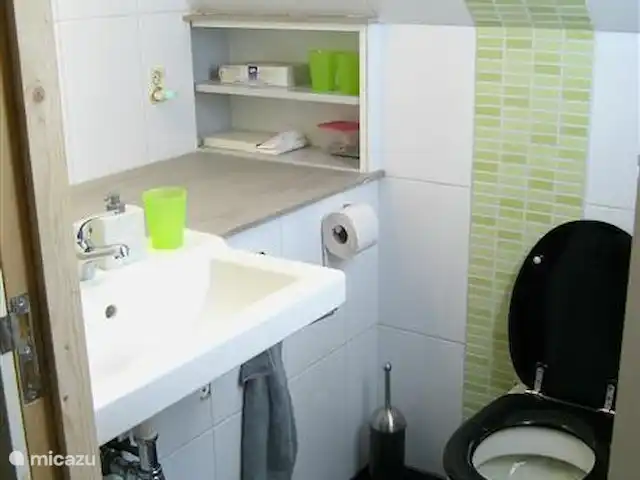 La maison des PTT | Pays-Bas, Limbourg, Roerdalen - maison de vacances ... et à l’étage supérieur une deuxième salle de bain/douche pour les personnes dormant à l’étage.