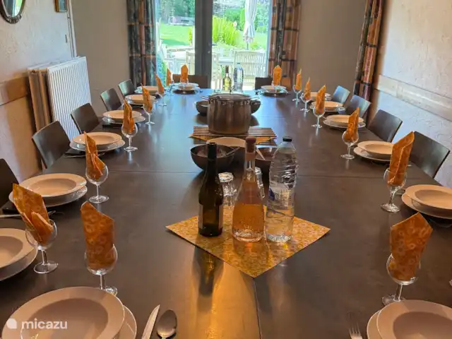 Maison de vacances familiale Gite Ardennais  | Belgique, Ardennes, Fraiture - maison de vacances Salle à manger, adjacente au jardin