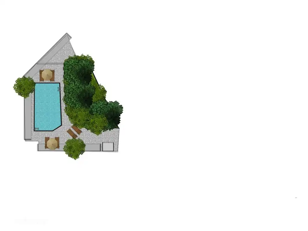 Plattegrond zwembad en omgeving