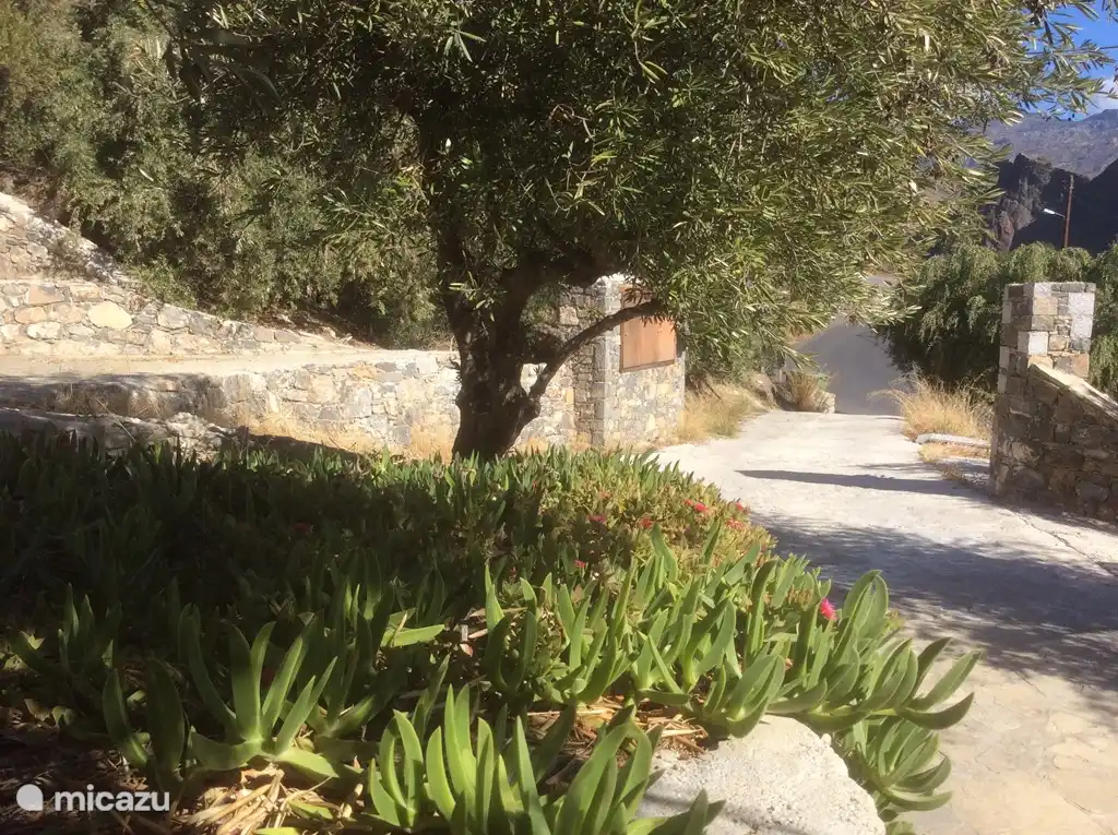 Voorzijde villa, oprit naar Spitimas