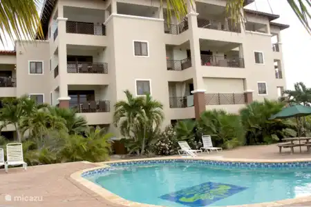 Vakantiehuis Bonaire, Bonaire, Kralendijk appartement Bon Bida 14 Tuin met zwembad