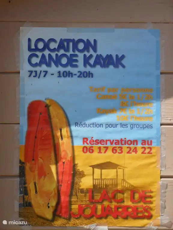 Activities possibilities Lac de Jouarres.