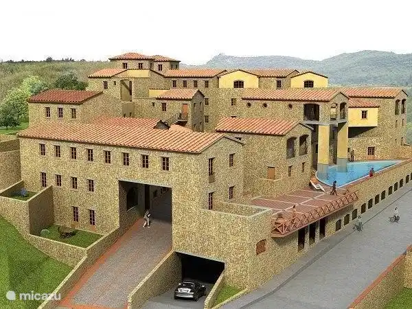 Impresión de todo el complejo. 35 casas, todas diferentes. La mayoría de ellos se utilizan como segundas residencias, ¡realmente nunca está ocupado! 