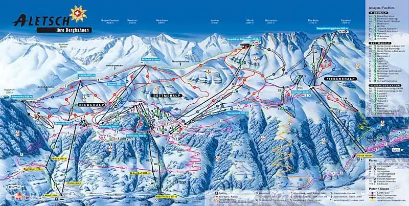 Overview of all possibilities in the AletschArena