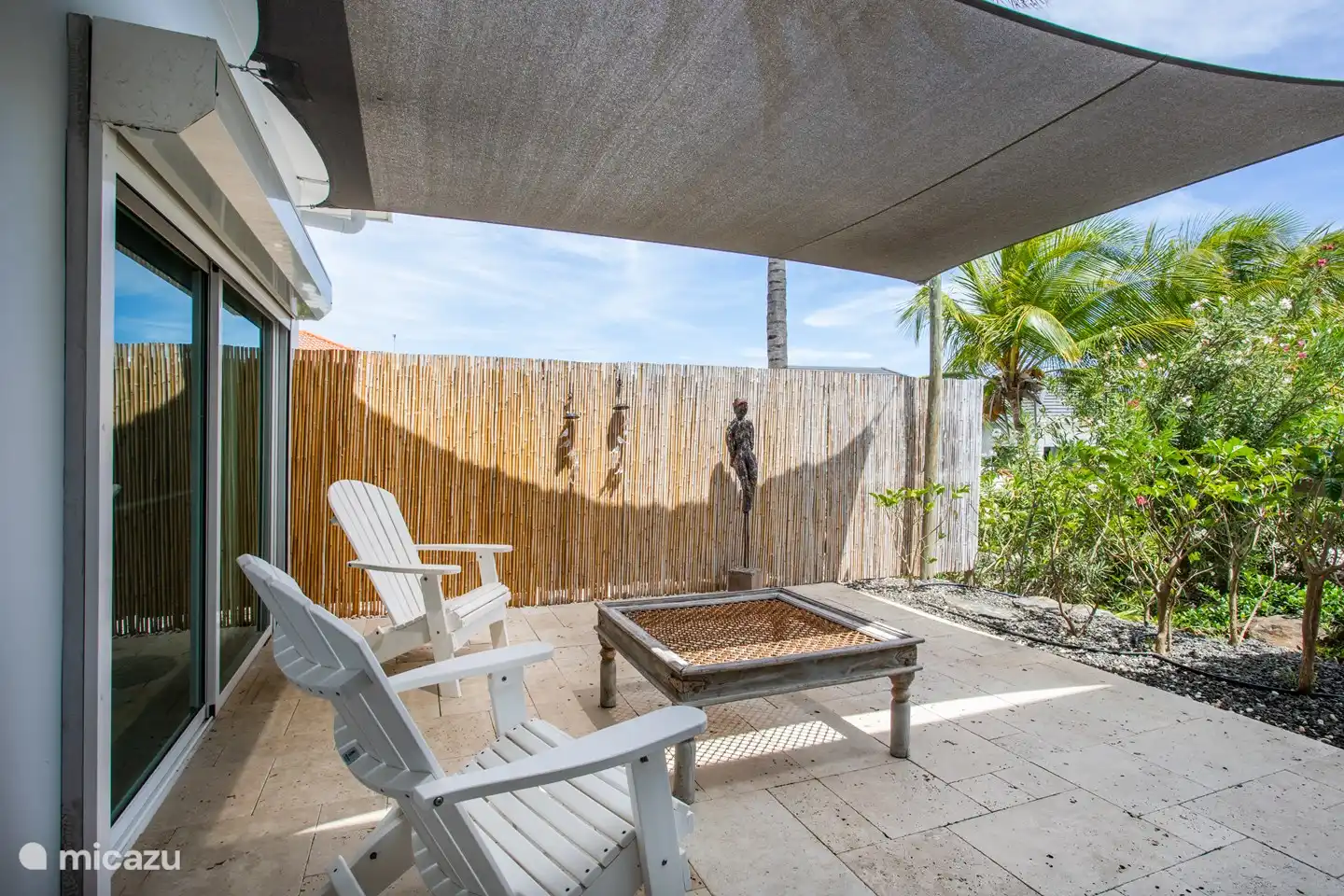 Private seating area with canopy from the master bedroom