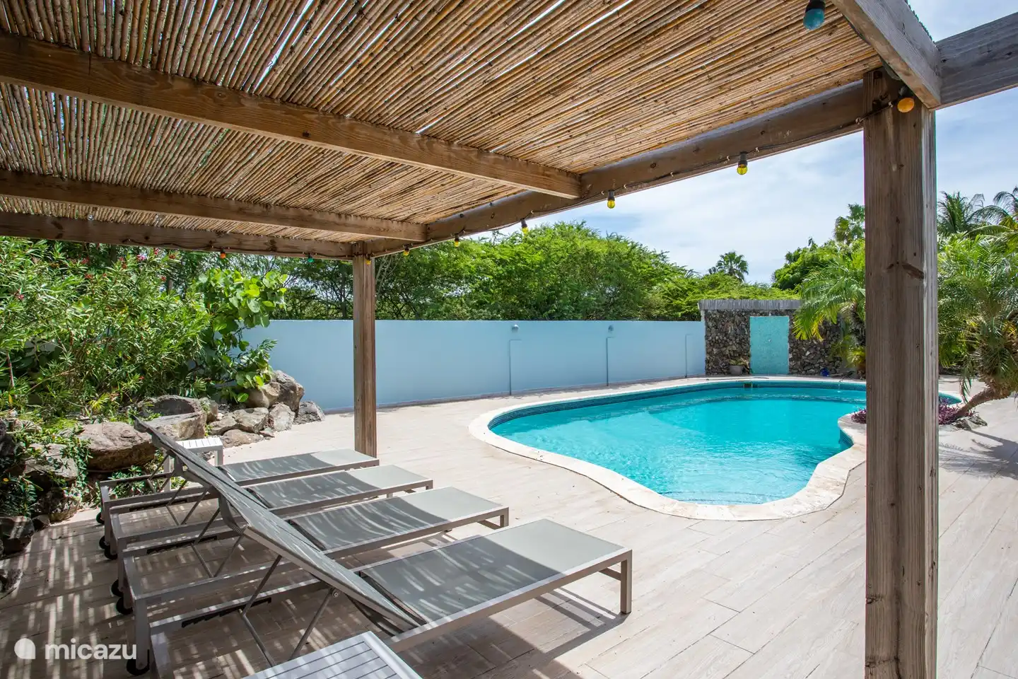 Pergola facing the pool